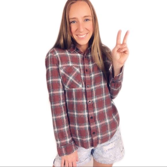 bp Tops - BP Nordstrom red plaid long sleeve shirt XXS women